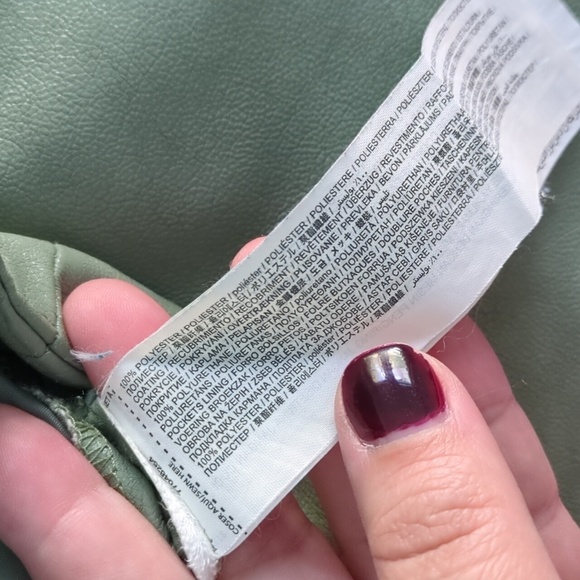 Mango faux leather Sage Green High-Waisted Streetwear Barel Contemporary Pants - Picture 12 of 13